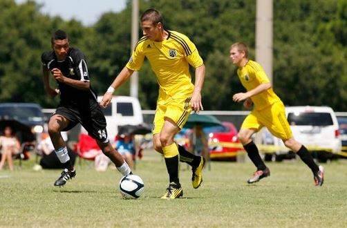 Ben Sweat, the Columbus Crew's selection with the 14th overall pick in the 2014 MLS SuperDraft, playing with the organization U-20 Junior team in 2011.