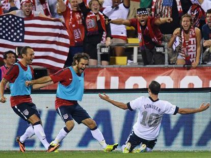 Landon Donovan celebrates goal Sept. 10, 2013 Getty Images
